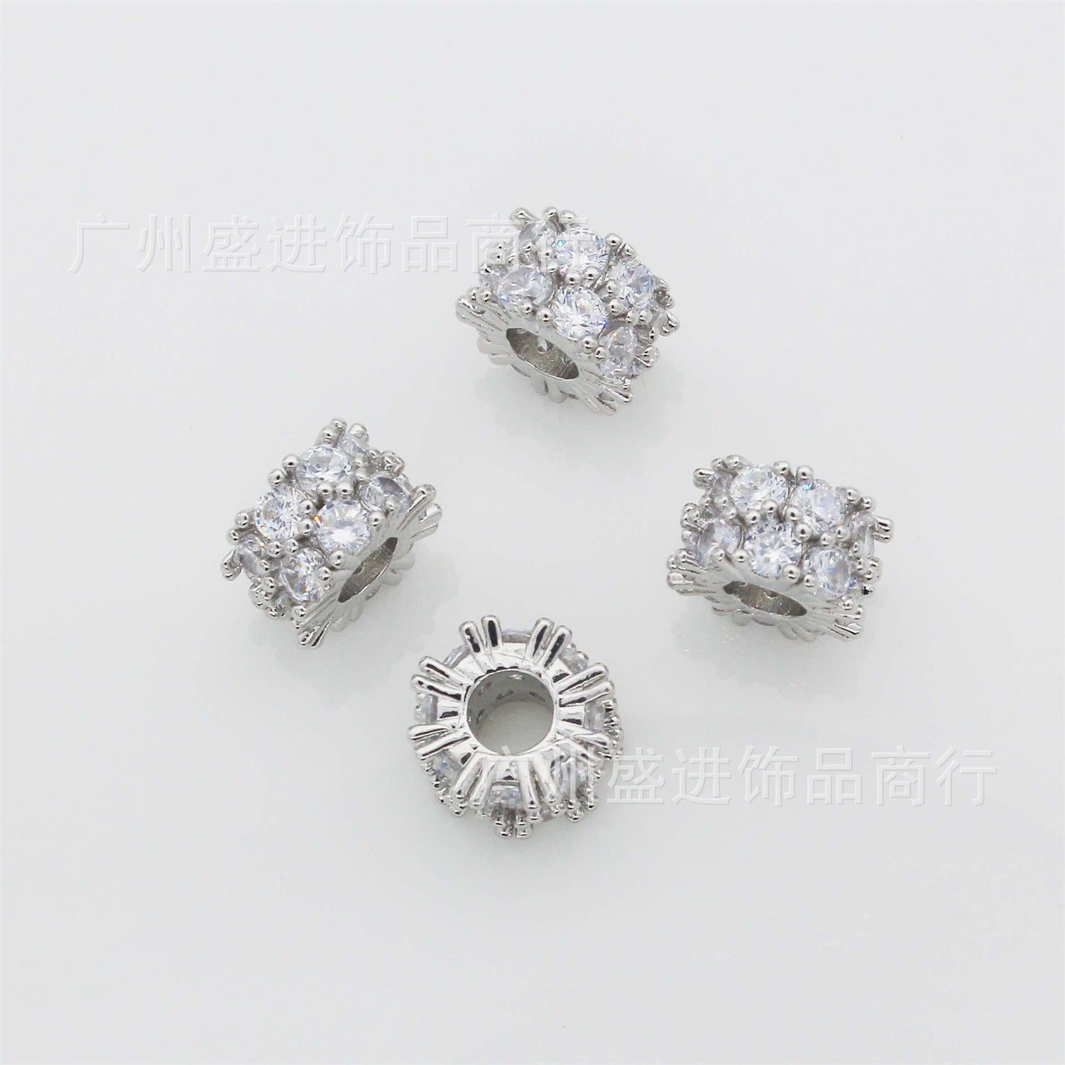 Cuentas de partición de granja de doble hilera de oro rosa al por mayor 10pcs/paquete